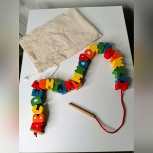 Constructive Playthings Montessori Wooden Lacing Alphabets